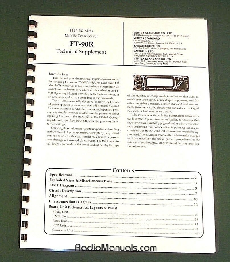 Yaesu FT-90R Service Manual - Click Image to Close